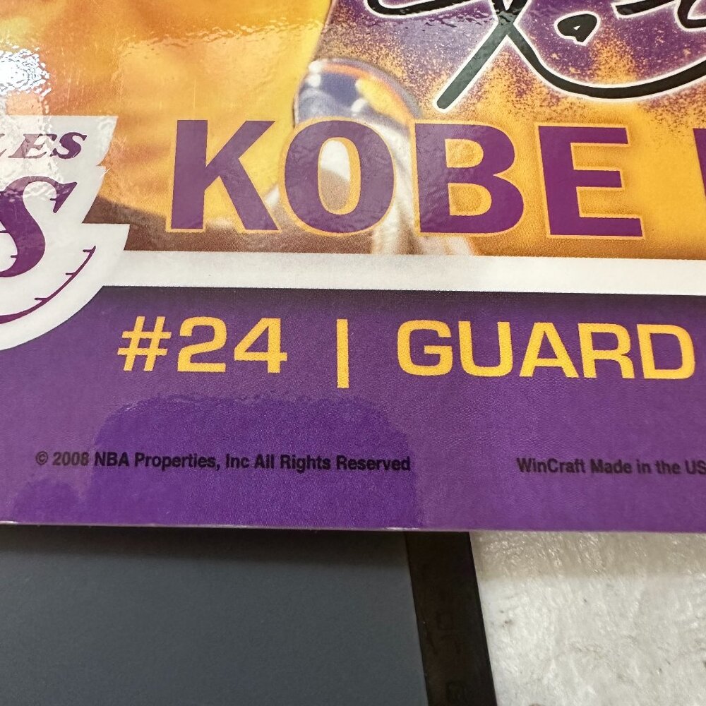 Kobe Bryant MVP Plastic Locker Room Sign 2008 NBA Properties WinCraft 16.5" x 10 - Picture 3 of 5